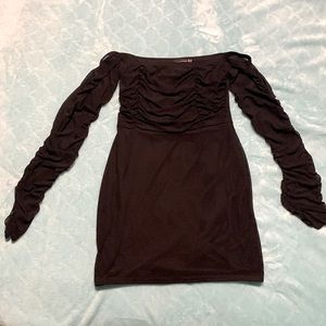 black mini mesh dress